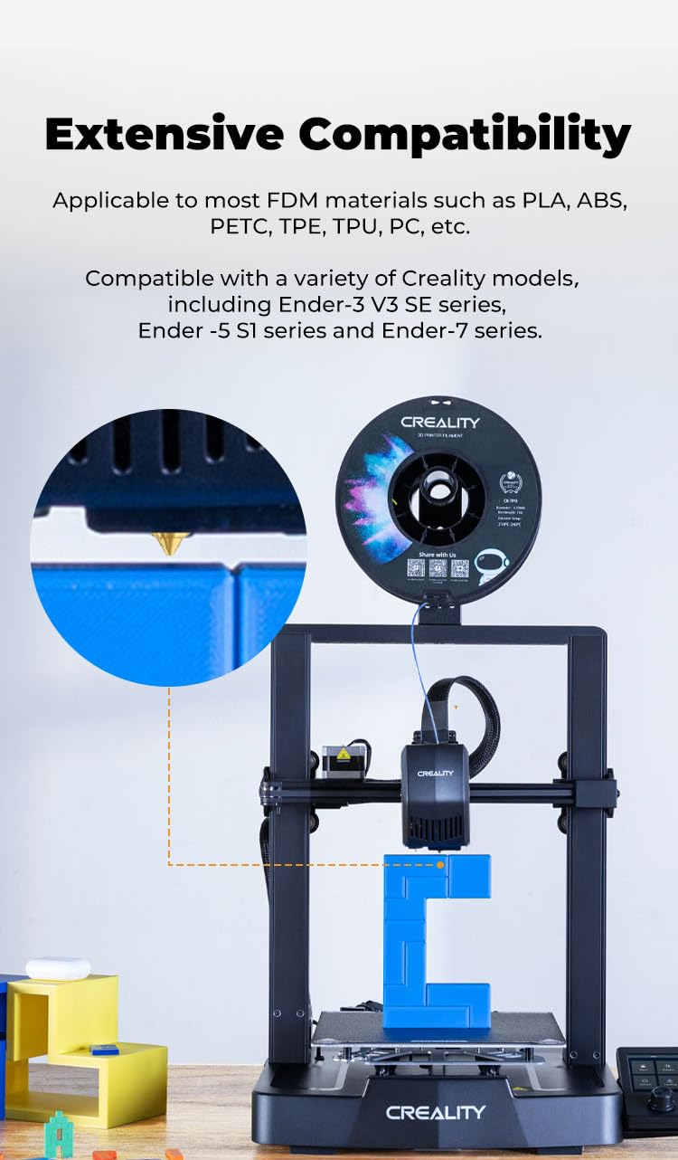 Creality - Kit de boquillas de latón de alta velocidad Ender-3 V3 SE (8 piezas), accesorios de impresora 3D, boquilla extrusora para Ender-7/Ender-5 S1, alta dureza, 0.25 mm x 1, 0.4 mm x 4, 0.6 mm x
