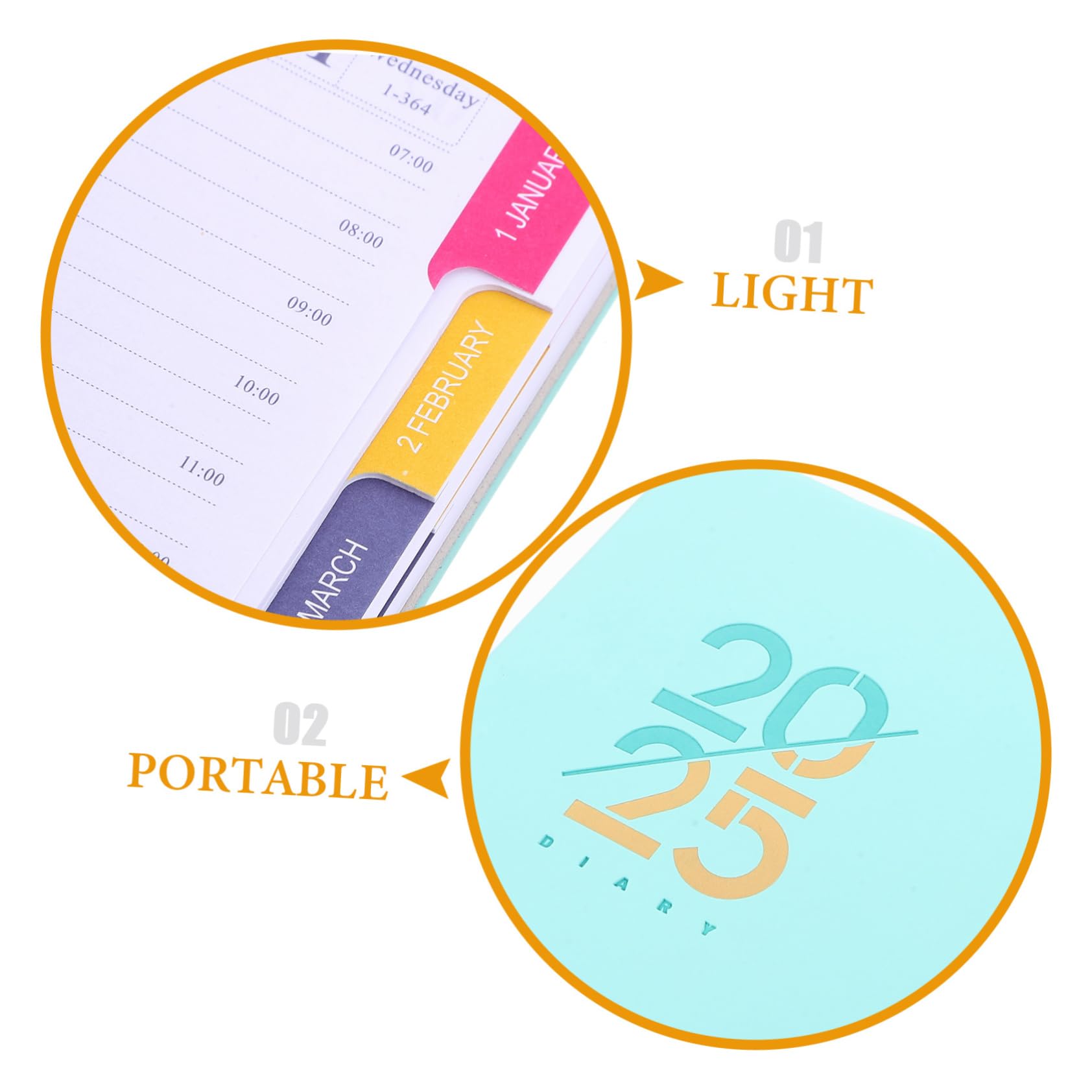 DOITOOL 4 Piezas Planificador Cuaderno Diario Calendario Inglés Agenda Mensual Escritura Suave para Oficina Estudiantes Profesores