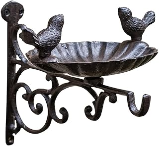 Hemoton Ganchos de pendurar para plantas de ferro, suportes de parede, placas de alimentador de pássaros, estatueta de pássaro selvagem para pendurar plantas, cestas de flores, alimentador de pássaros, sinos de vento