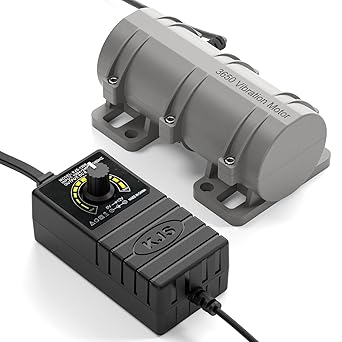 12V DC Motor 3800rpm Strong Vibration Motor Mini Rotary Speed Vibrating Industry Motor for Electric Massage Bed Chair with Adjustable Speed Power Adapter
