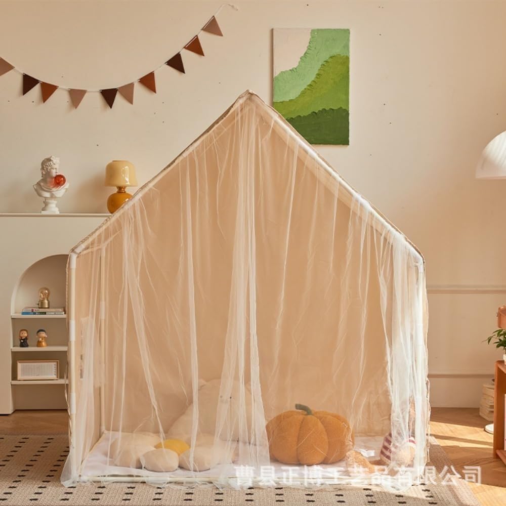 Hubiuyo屋内子供用テント、家庭用、 おもちゃの家、布製の城、独立したベッド付き 睡眠 (テント + マット)