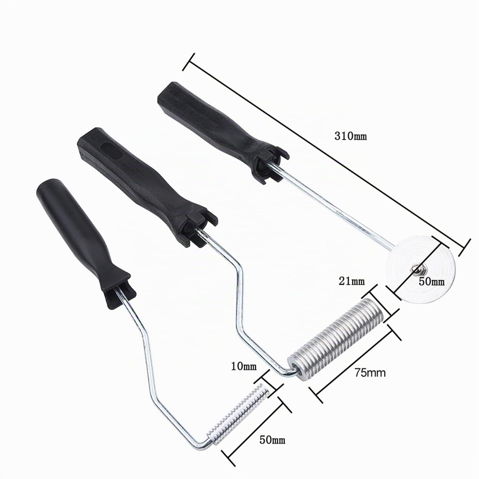 3 Herramientas de Rodillo de Fibra de Vidrio,Juego de Rodillo de Fibra de Vidrio Juego de Aleación de Aluminio con Mango de ABS,para Molde FRP,Bañera