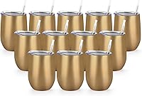 Vista 28 de Lifecapido Paquete de 4 copas de vino de acero inoxidable de 12 onzas sin tallo, vaso de vino aislado, vasos de vino de acero inoxidable con tapas