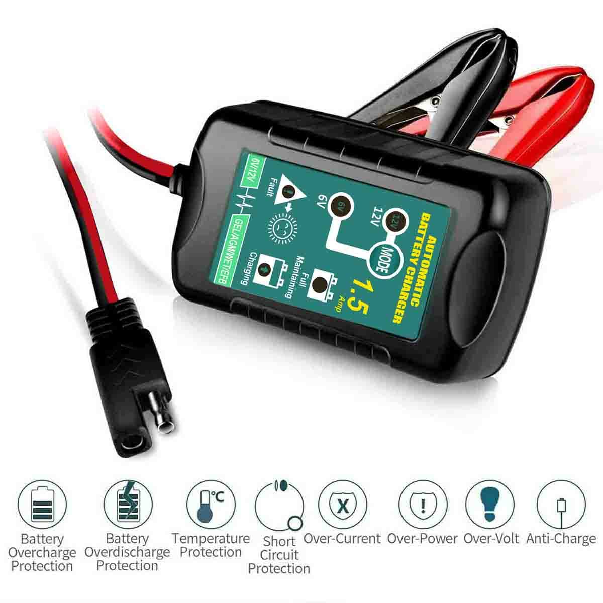 Amazon.com: 1 Pack 6V 12V Battery Charger maintainer trickle for