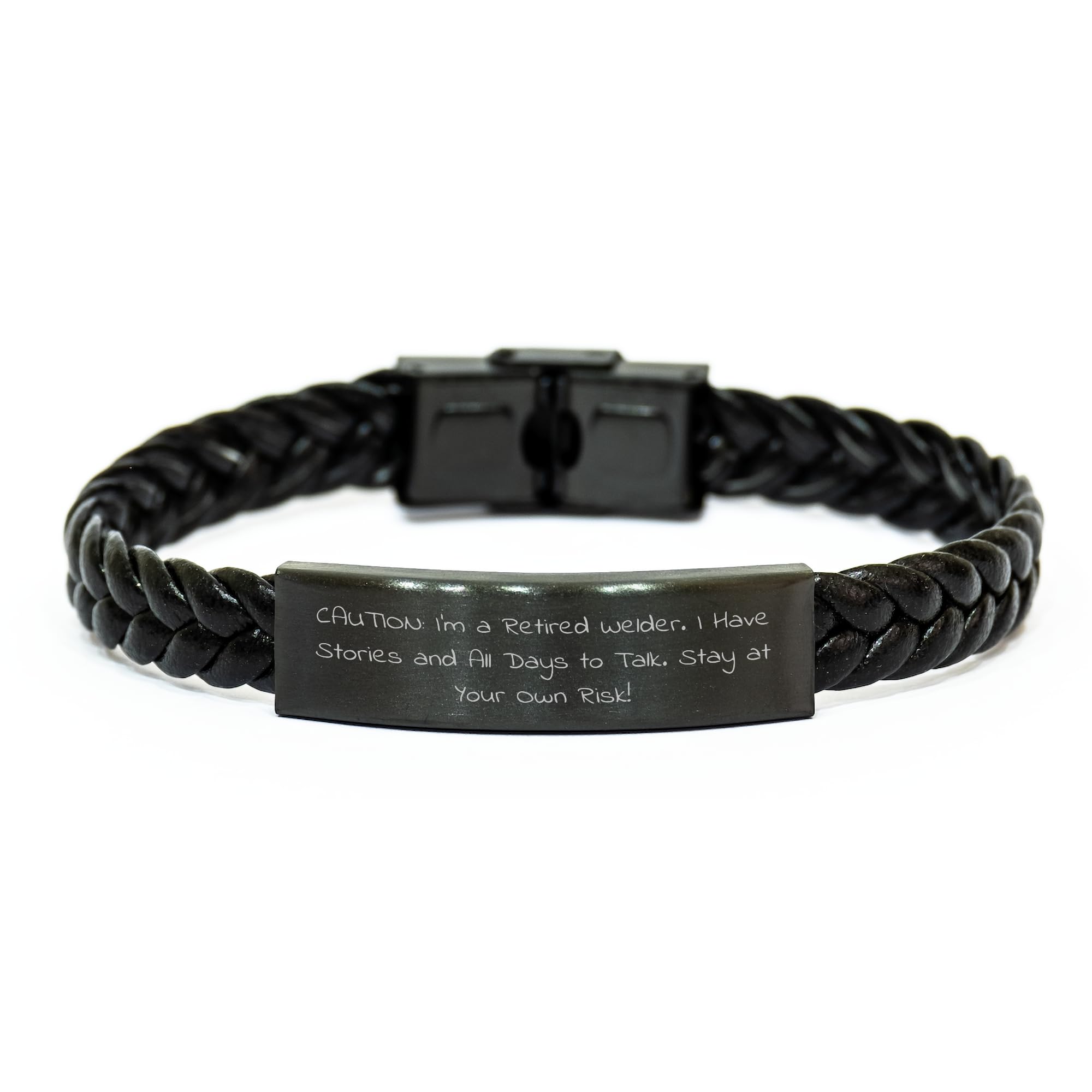 Welder Interlaced Leather Bracelet, Funny Quote, Christmas Unique Gift for Men, Women, Coworkers, Friends from Family, Unique