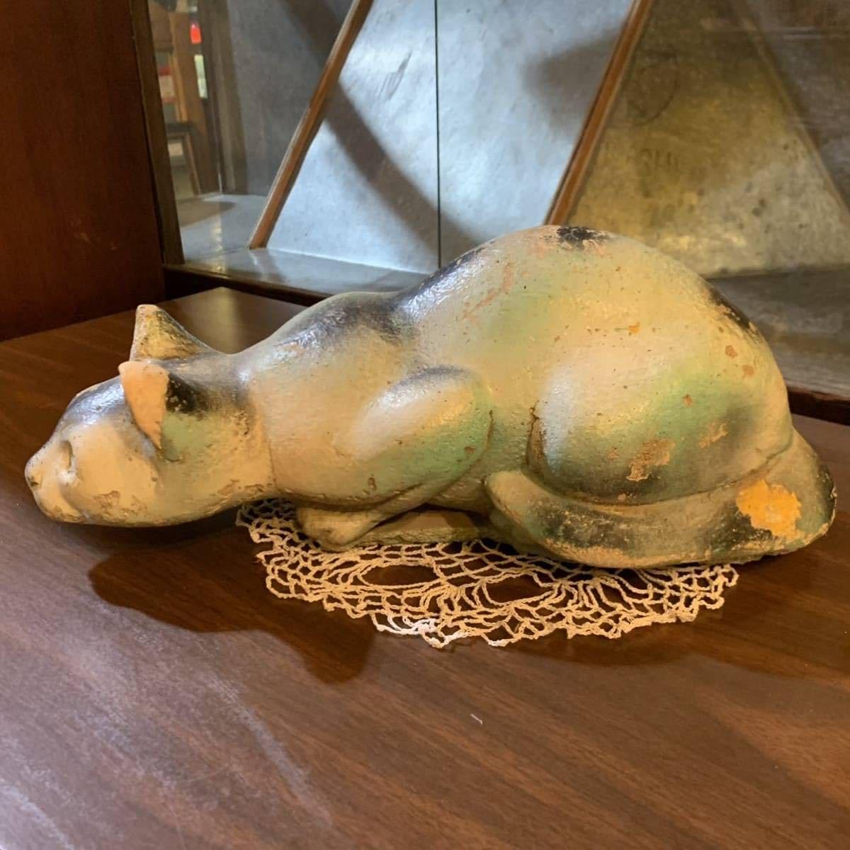 ネコ ストーン 天然石 オブジェ 置物 ドイツ ヴィンテージ DU036