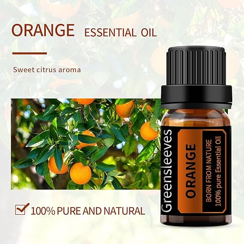 Vista 3 de GREENSLEEVES Juego de aceites esenciales para difusores, canela, limón, naranja, nuez moscada, lima y pachulí, aceites esenciales de aromaterapia