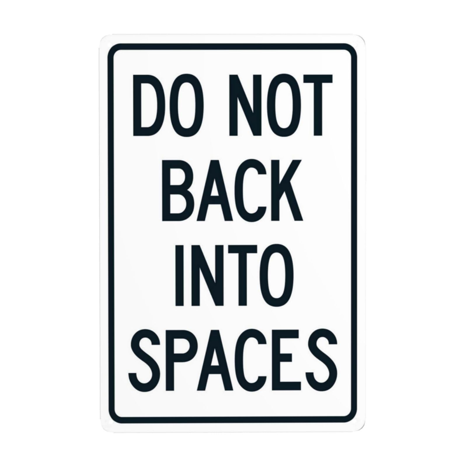 SMAZDFXX DoBack Into Spaces Sign Metal Signs, Cautions Security Tin Sign, Parking Lot Safety Warning Posted Signs, Perfect for Street Business and Home Wall Decor 5.5"x8"
