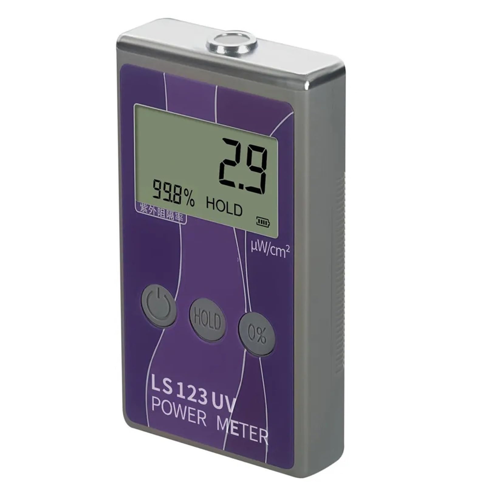Medidor UV portátil medida radiación ultravioleta intensidad de potencia densidad de radiación