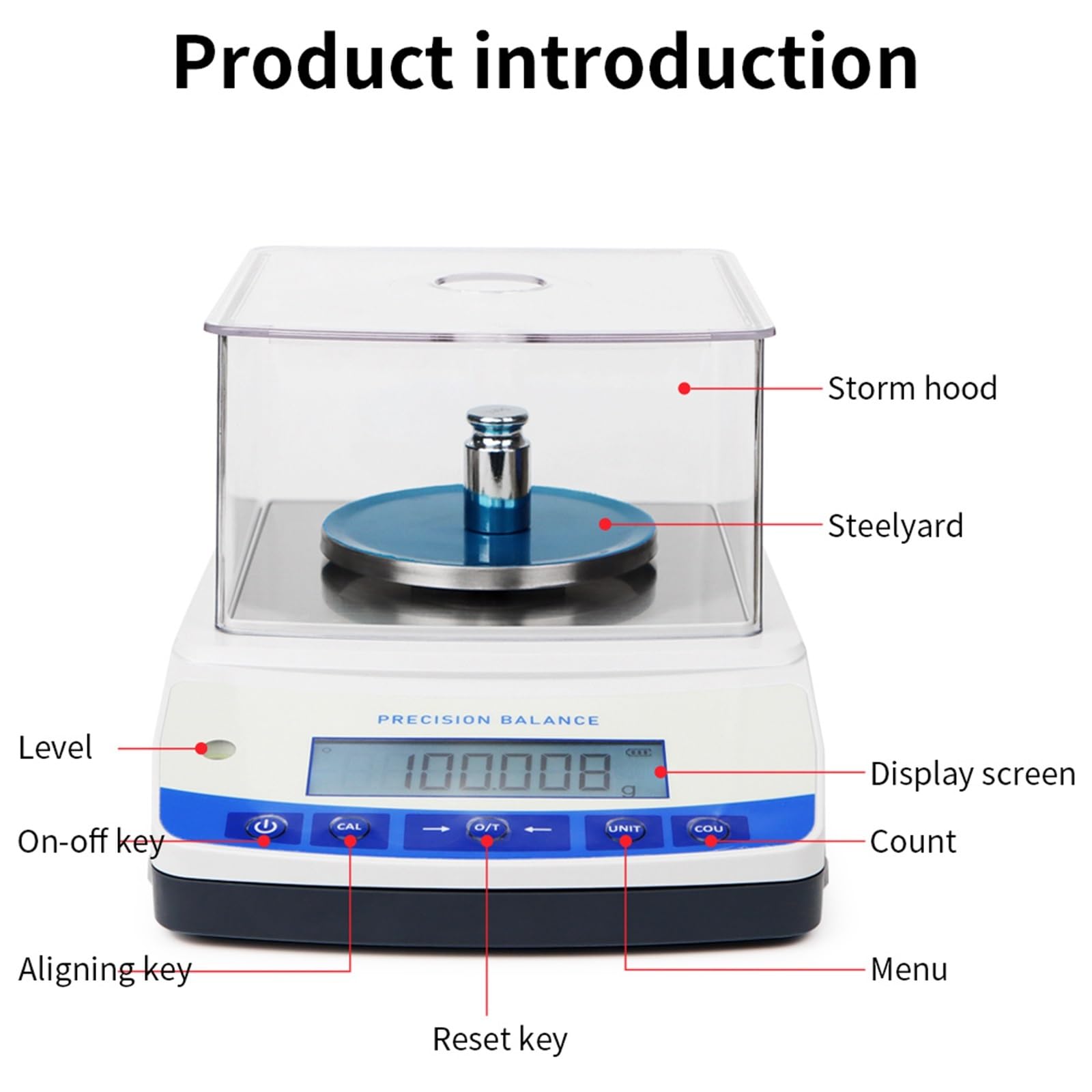 Básculas digitales de laboratorio, Balanza electrónica de alta precisión de 500 g a 0,001 g, balanza analítica de laboratorio, báscula de cocina for joyería con puerto RS232