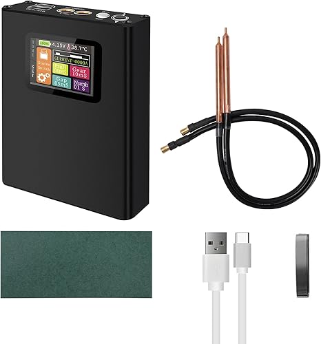 Soldador por puntos de mano ajustable de 30 niveles con pantalla LCD, mini máquina de soldadura por puntos portátil recargable con cinturón de