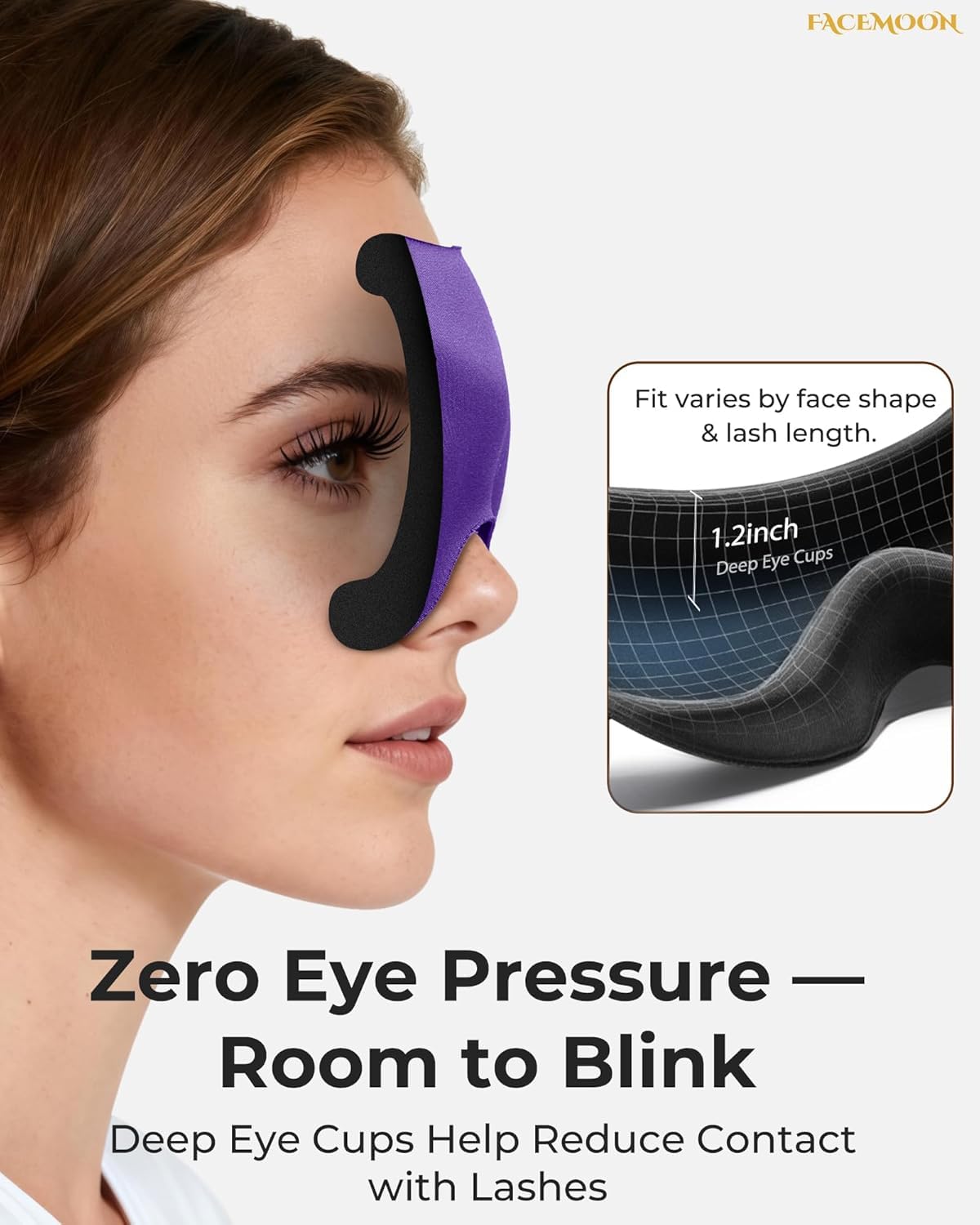 Antifaz para bloquear la luz del sueño: máscara ligera contorneada 3D para extensiones de pestañas, correa ajustable, lavable, cero presión, perfecta para hombres y mujeres, avión, viajes, yoga