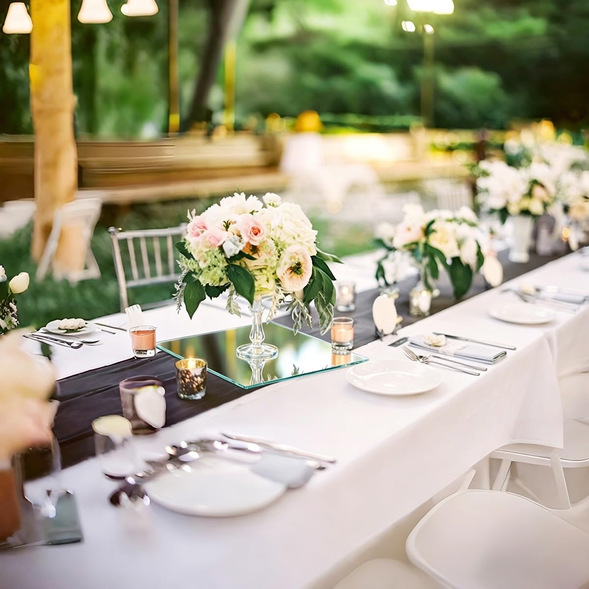 12 Specchi quadrati per decorazioni da tavolo, specchi acrilici senza vetro, piatto candela, specchio quadrato da parete, piastrelle a specchio per decorazioni da tavolo, decorazioni per matrimoni e