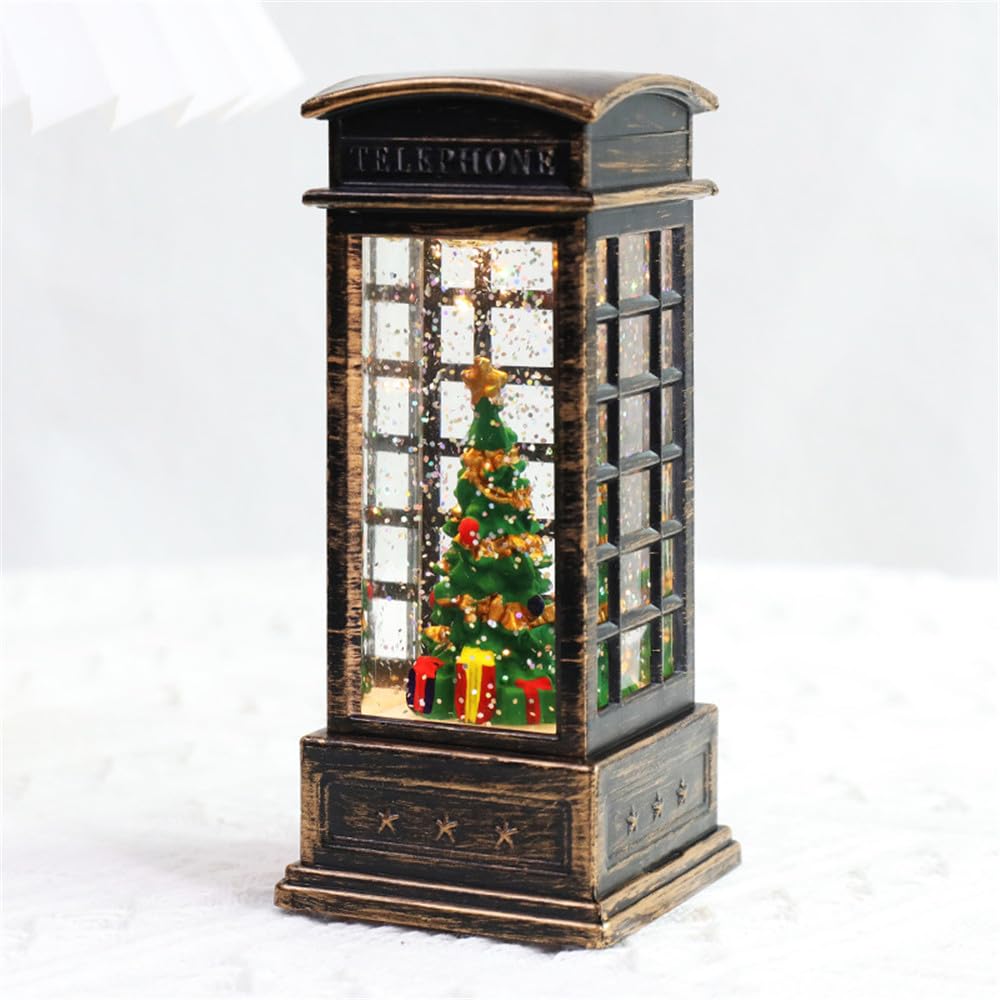 Nuziku I Led Electronic Snow Globe Lantern With Water Filled, Battery Operated, Glitter, Christmas Party Lights