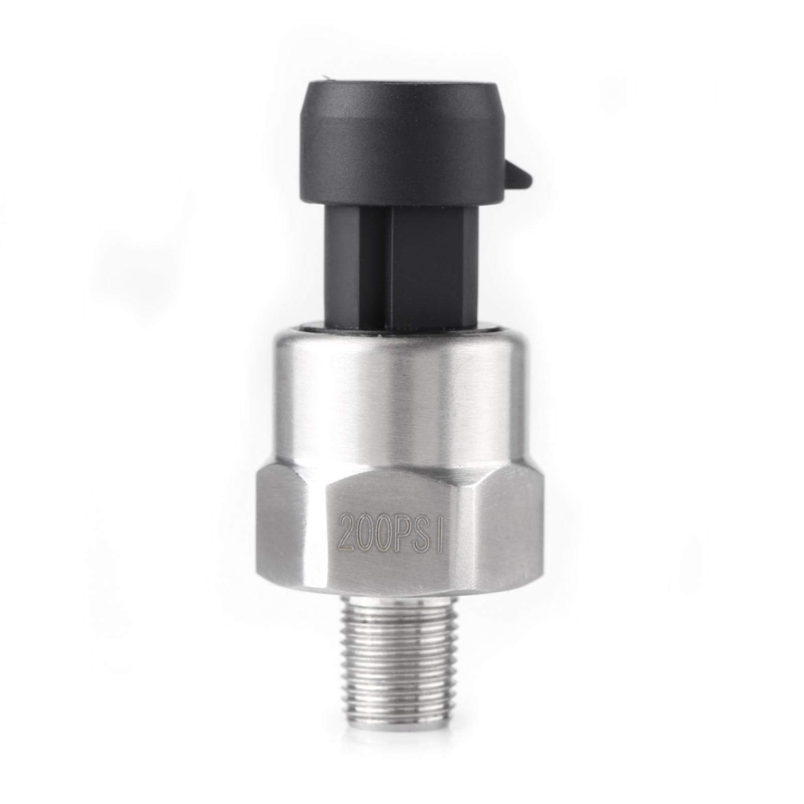 1pc 1/8NPT Thread Stainless Steel Pressure Transducer Sender Sensor 200/300 PSI for Oil Fuel Air Water(200PSL)
