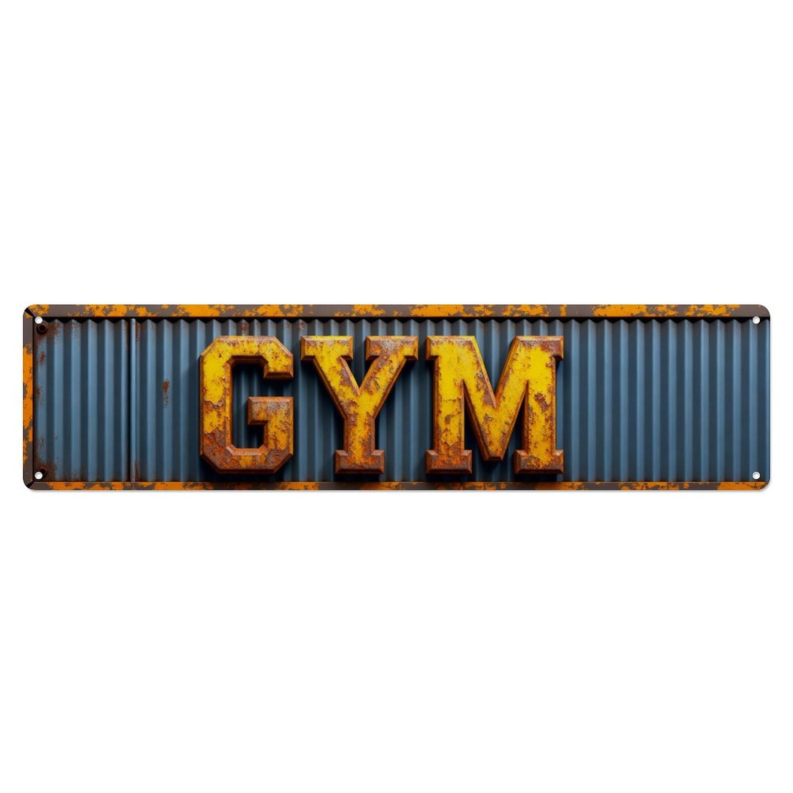 Gym Sign Metal Texture Rust Metal Tin Sign Plaque