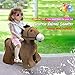 HOVER HEART Rechargeable 6V/7A Plush Animal Ride On Toy for Kids (3~7 Years Old) with Safety Belt (Horse)