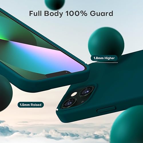 Vista 462 de TOCOL - Funda 5 en 1 para iPhone 11, con 2 protectores de pantalla + 2 protectores de lente de cámara, funda delgada de silicona líquida a prueba