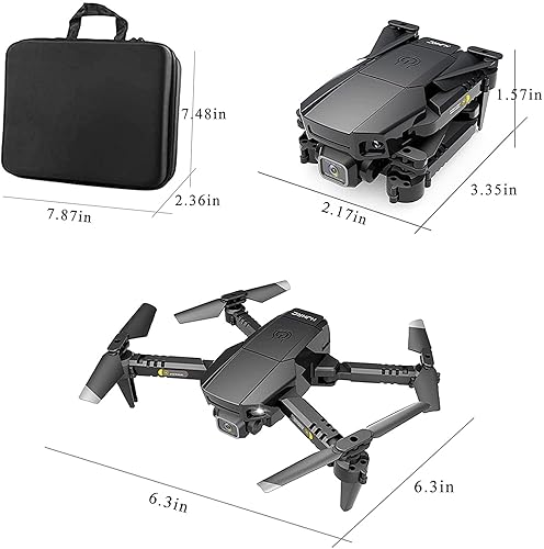 Miniatura 6 de 3T6B Drones con cámara para adultos, dron con cámaras duales HD, aplicación WiFi FPV Live Video, giro 3D, posicionamiento de flujo óptico, modo sin