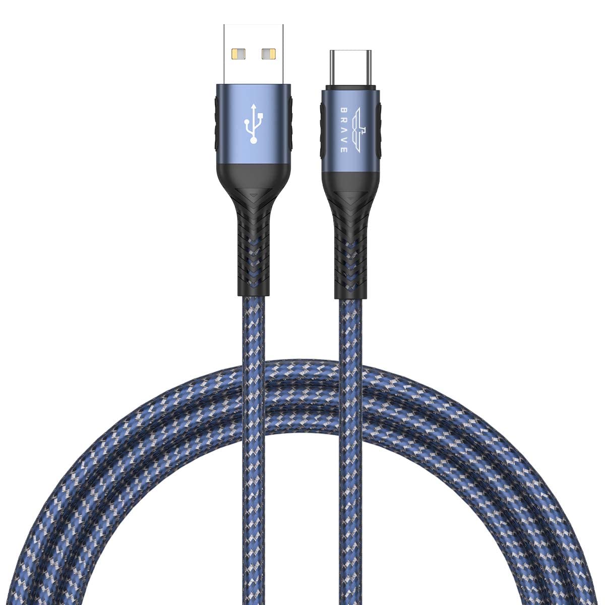 BRAVE30W USB Type C Braided Data Cable 3.1A Fast Charging Charger For Huawei P40 USB C Phone Data Wire Cord For Xiaomi Mi Samsung (1.2M, USB to C 30W,) (Blue)