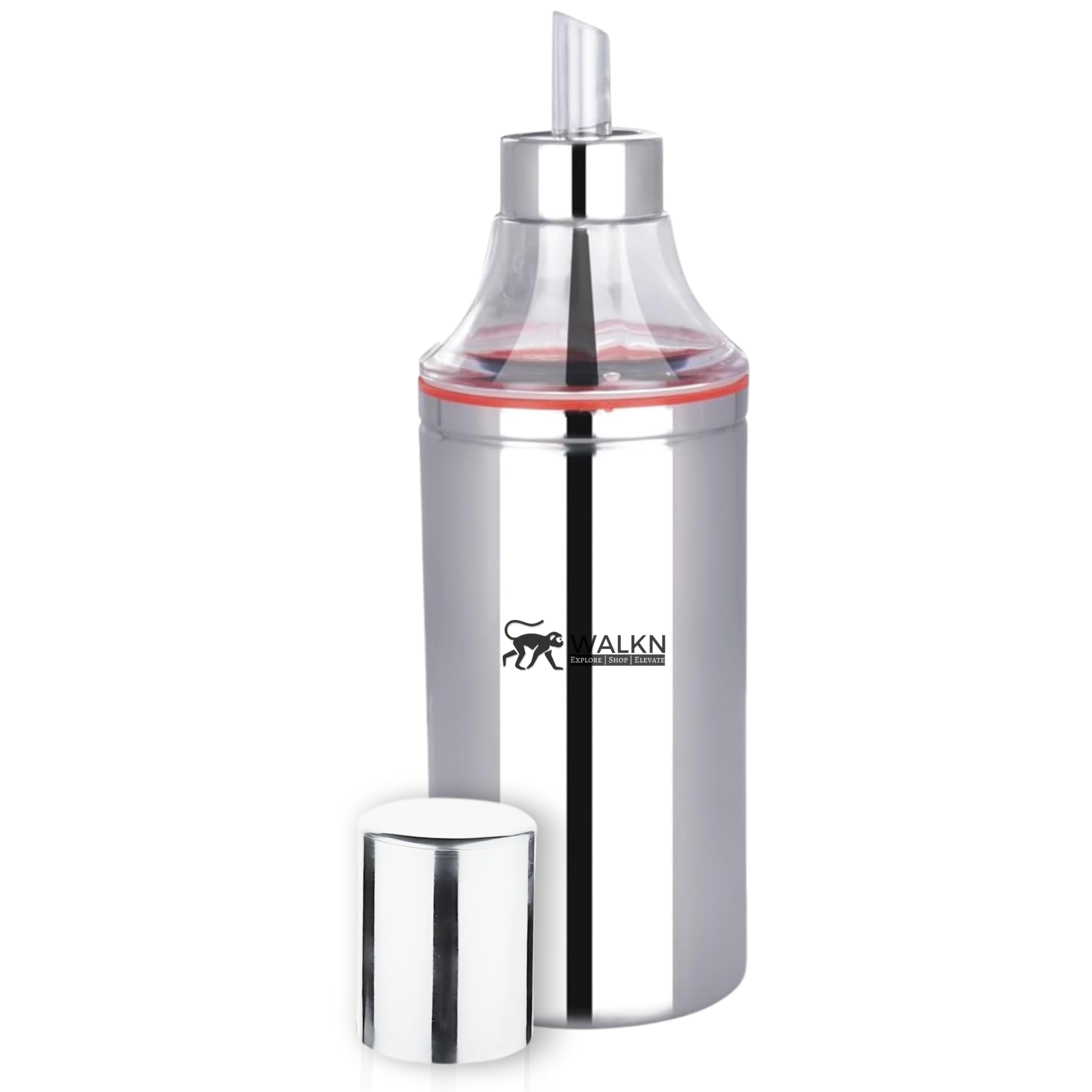 WALKN Stainless Steel Oil Dispenser with Nozzle 500ml | Olive Oil Container/Can | Vinegar Cruet/caster | Gini Oil Pourer/Pot/Drizzler | Oil Bottle | Silver | 500 ml (B0CZMJMB5Y) Amazon Price History, Amazon Price Tracker