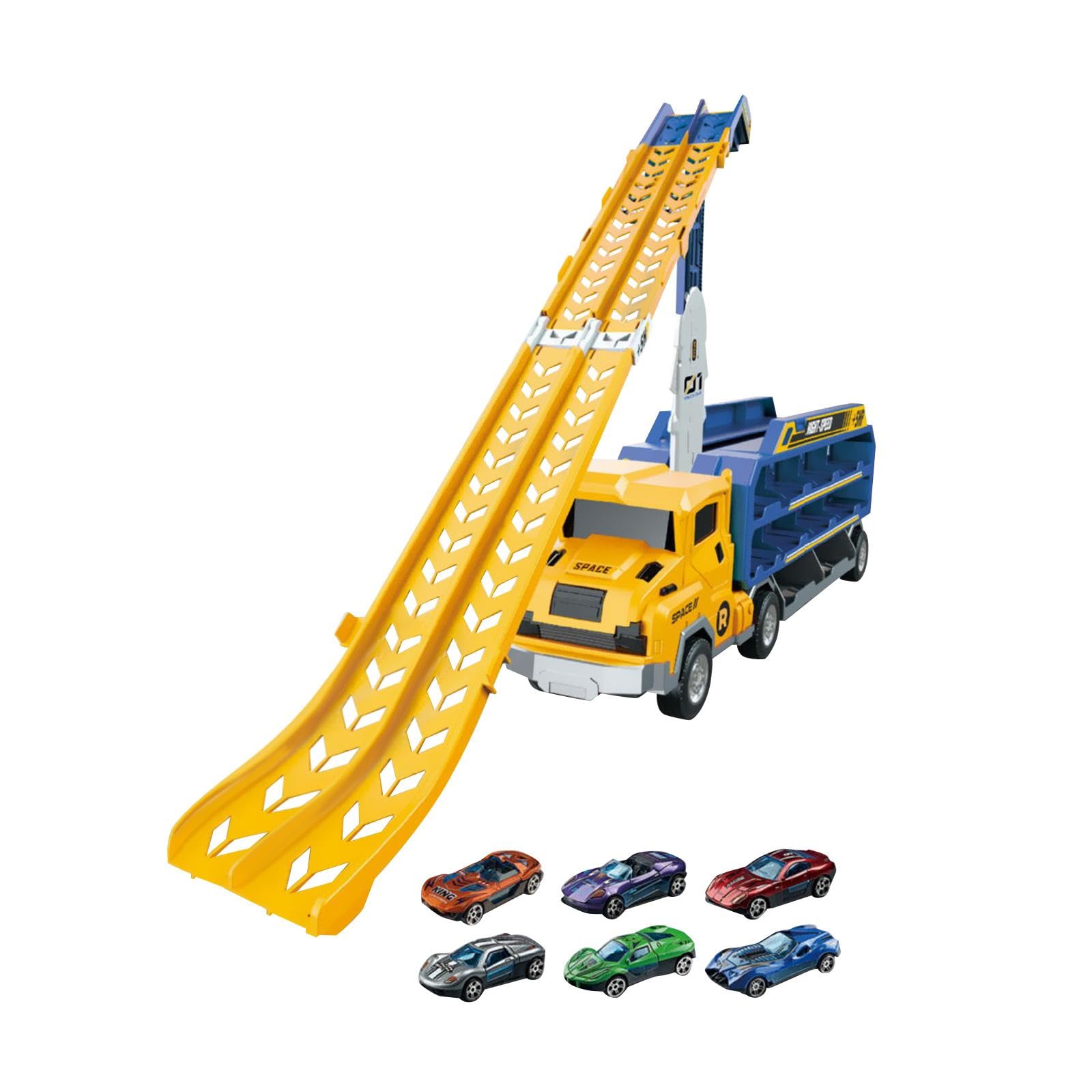 Camión Transportador de Coches de Juguete, Transportador Grande, para Niños, Amarillo