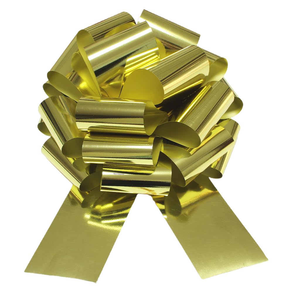1Pcs 14 Inch Giant Large Pull Bow Big Bow,Great Gift Bows for appliances,Bikes,Table Decorations and Party Events (Gold)