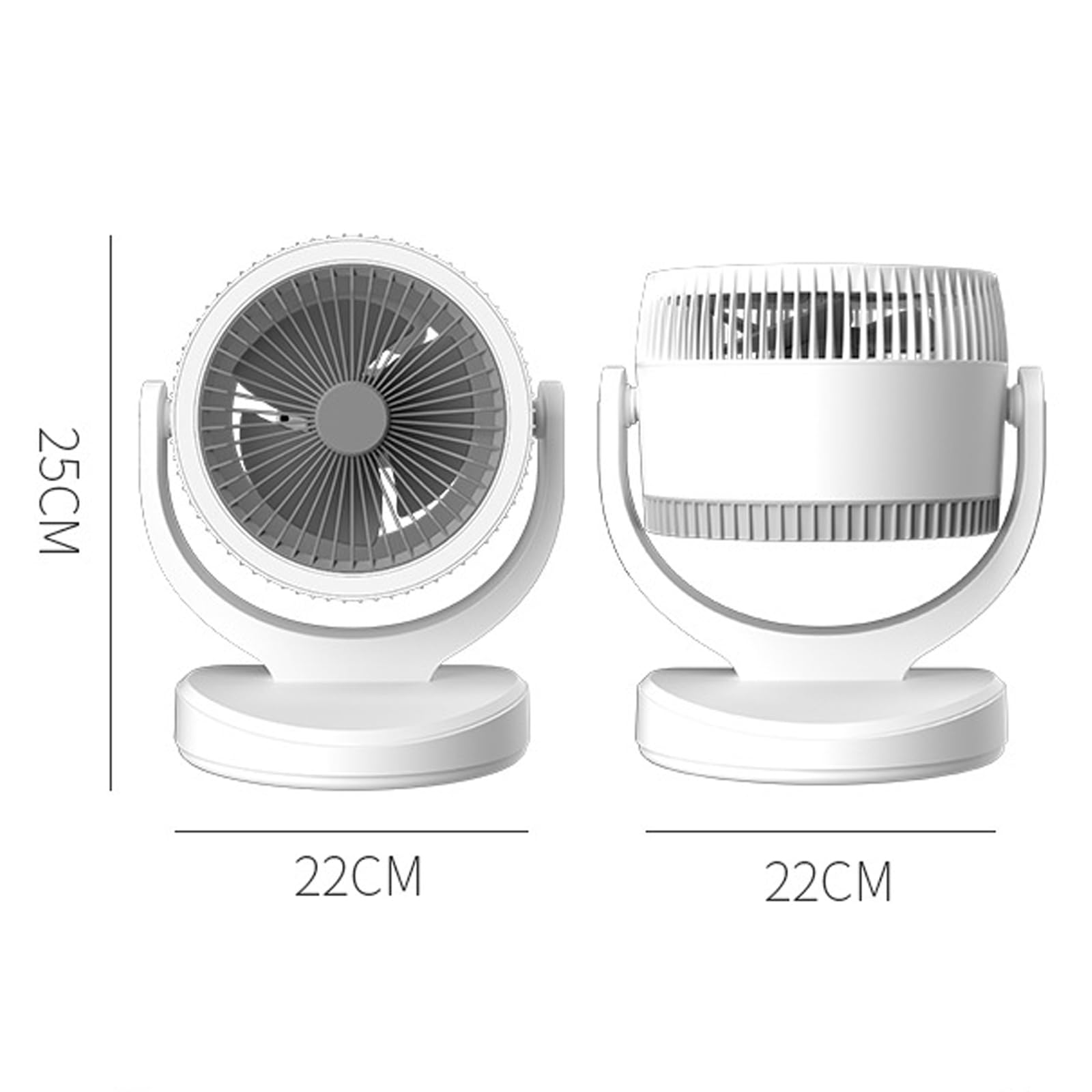 Mini mały wentylator biurkowy USB z oświetleniem LED, 3 prędkości ciche wentylatory przenośne przenośne lampy akumulatorowe oscylacyjne do biura sypialni na zewnątrz wentylatory biurkowe-Dark Blue