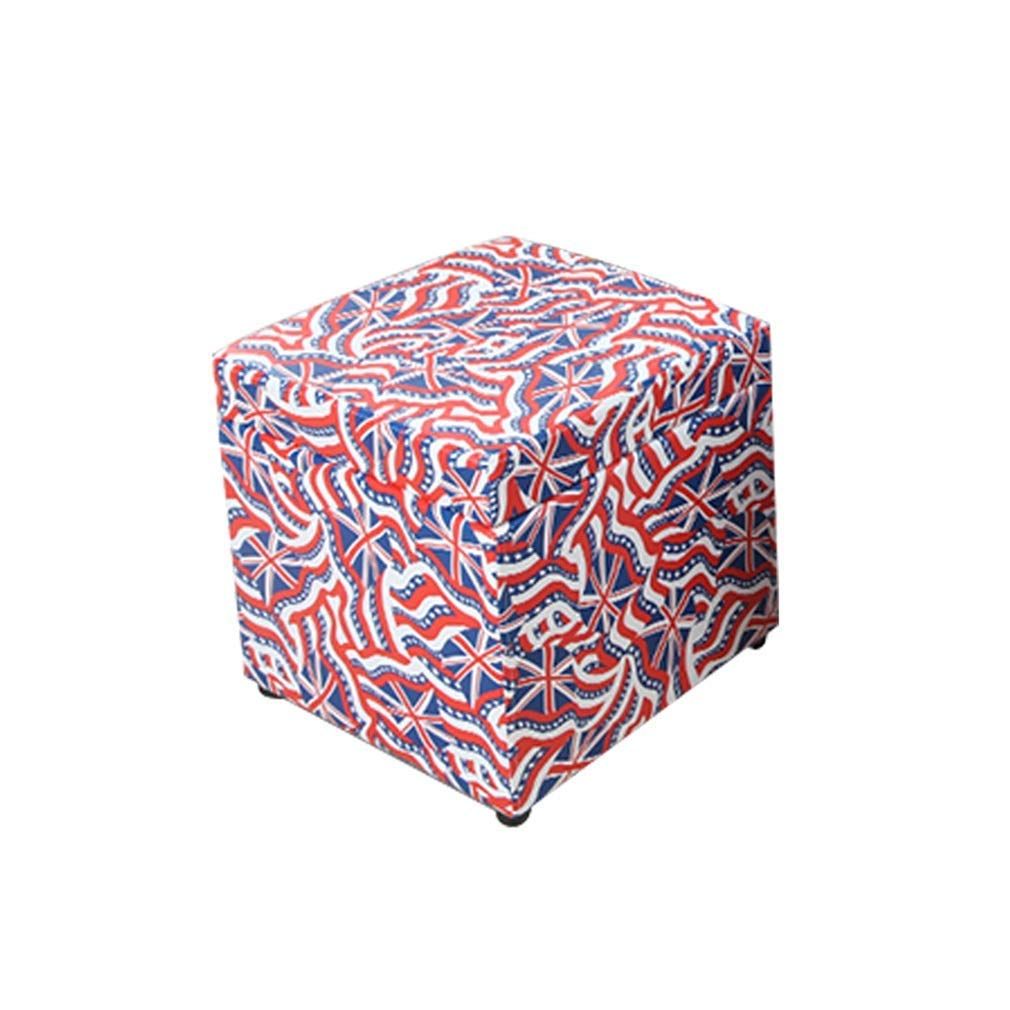 Chair Stool Storage Stool Multifunction PU Leather Square Easy To Clean Non-slip Bearing Strong Fashion Living Room Change Shoe Bench Sofa Stool Low Stool,3 Colors (color : B, Size : 40X40X40CM),Size:
