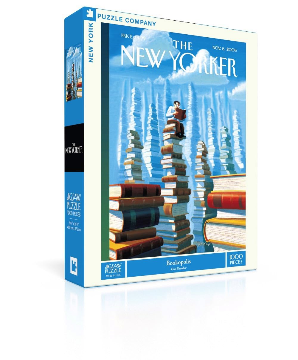 New York Puzzle Company - New Yorker Bookopolis – Puzzle de 1000 pièces pour adultes par Eric Drooker