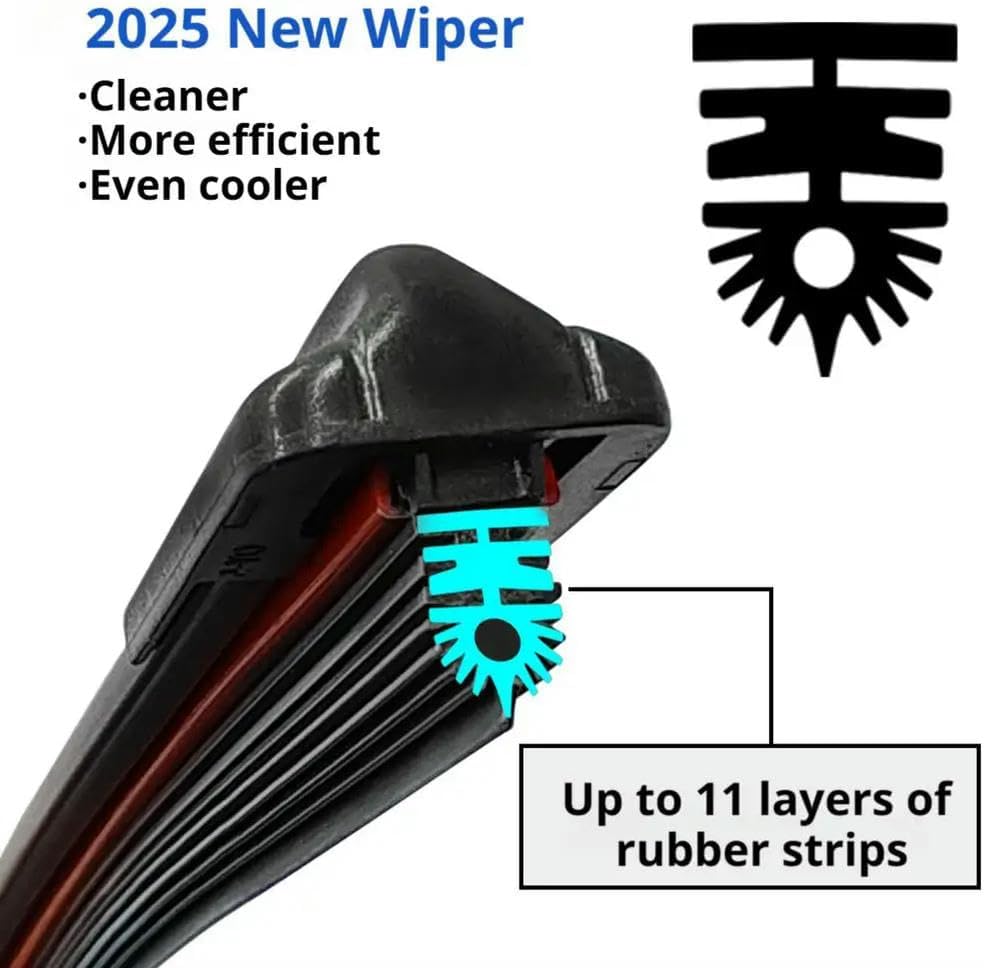 Car Windshield Oil Film Brush 11-Layer Rubber Resists Wear Car Windshield Wiper Universal Wiper Universal Adapter