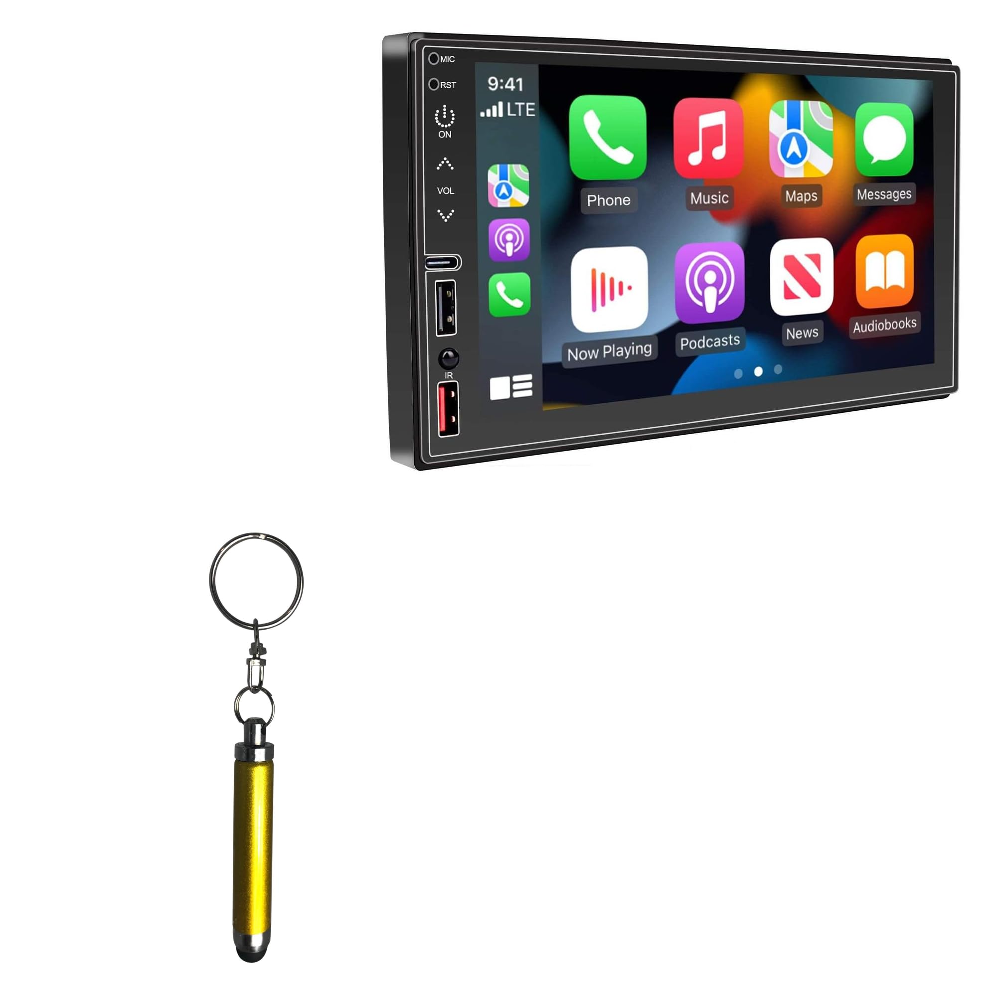 BoxWave Stylus Pen Compatible with Eslyyds Double Din Wireless Car Stereo (7 in) - Bullet Capacitive Stylus, Mini Stylus Pen with Keyring Loop - Bronze