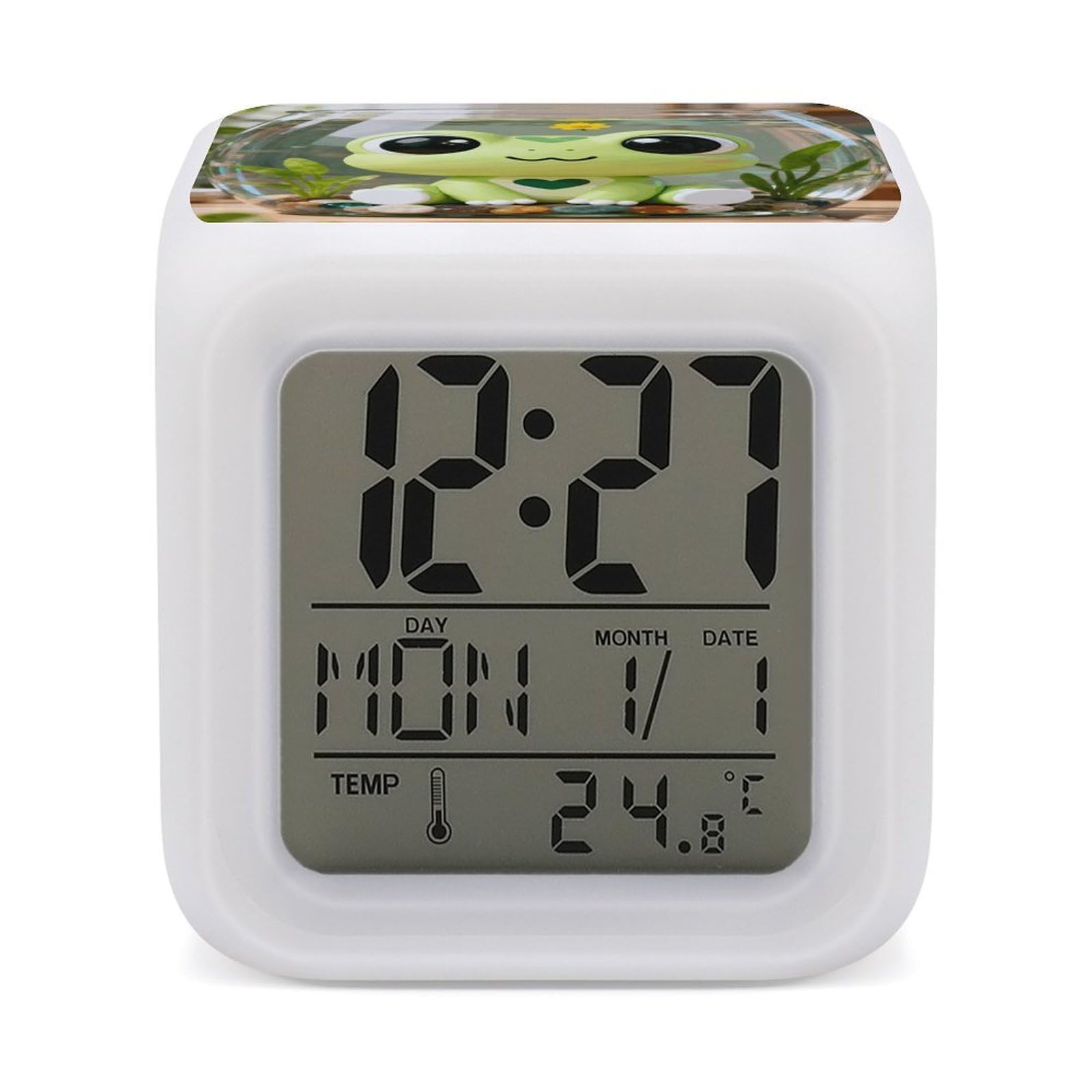 VstaDank Frog Alarm Clock Alarm Clock with 7 Color Changing Digital Clocks for Bedrooms Sleep Training Clocks with Large Display for Office Kitchen Living Room