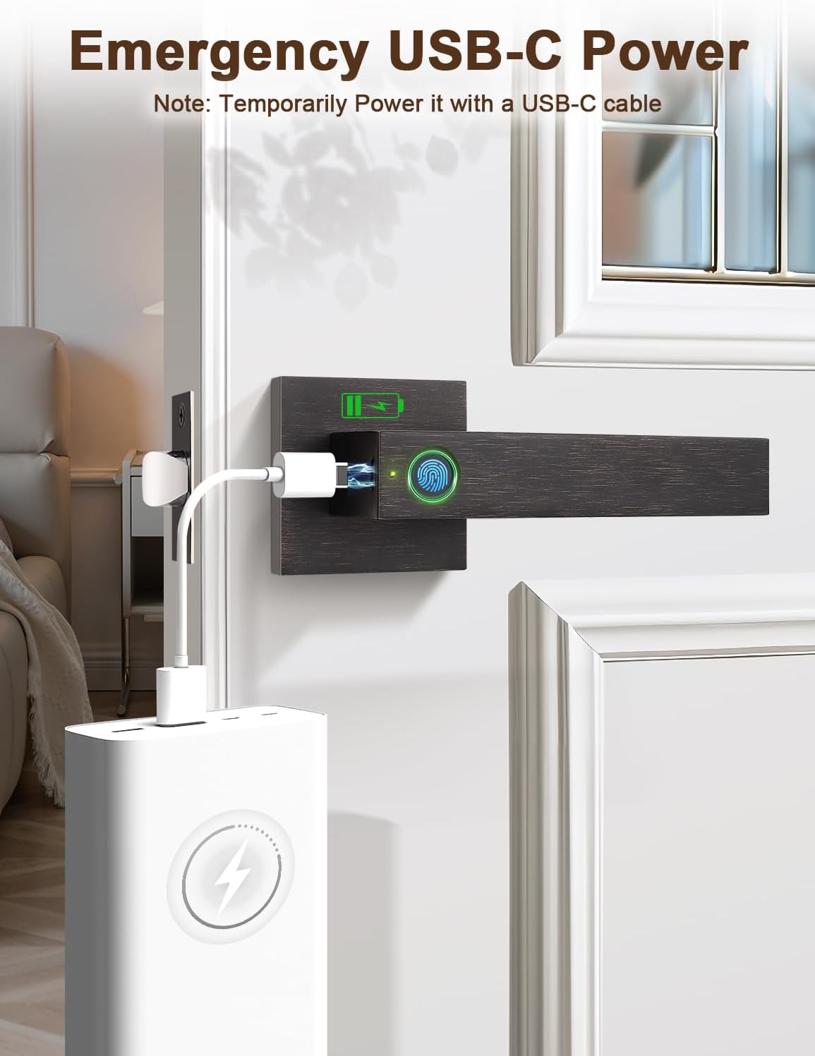 Passage Mode feature of Tinewa DLE8 door lock, activated by a 2-second long press, keeping the door unlocked.