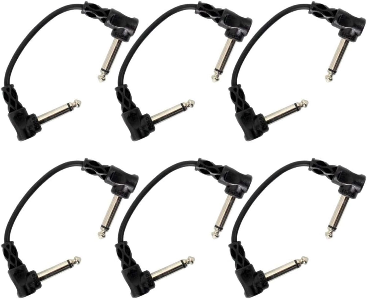 Hosa CFS-606 Molded Right-Angle Guitar Patch Cable, 6 inch (6 pack)