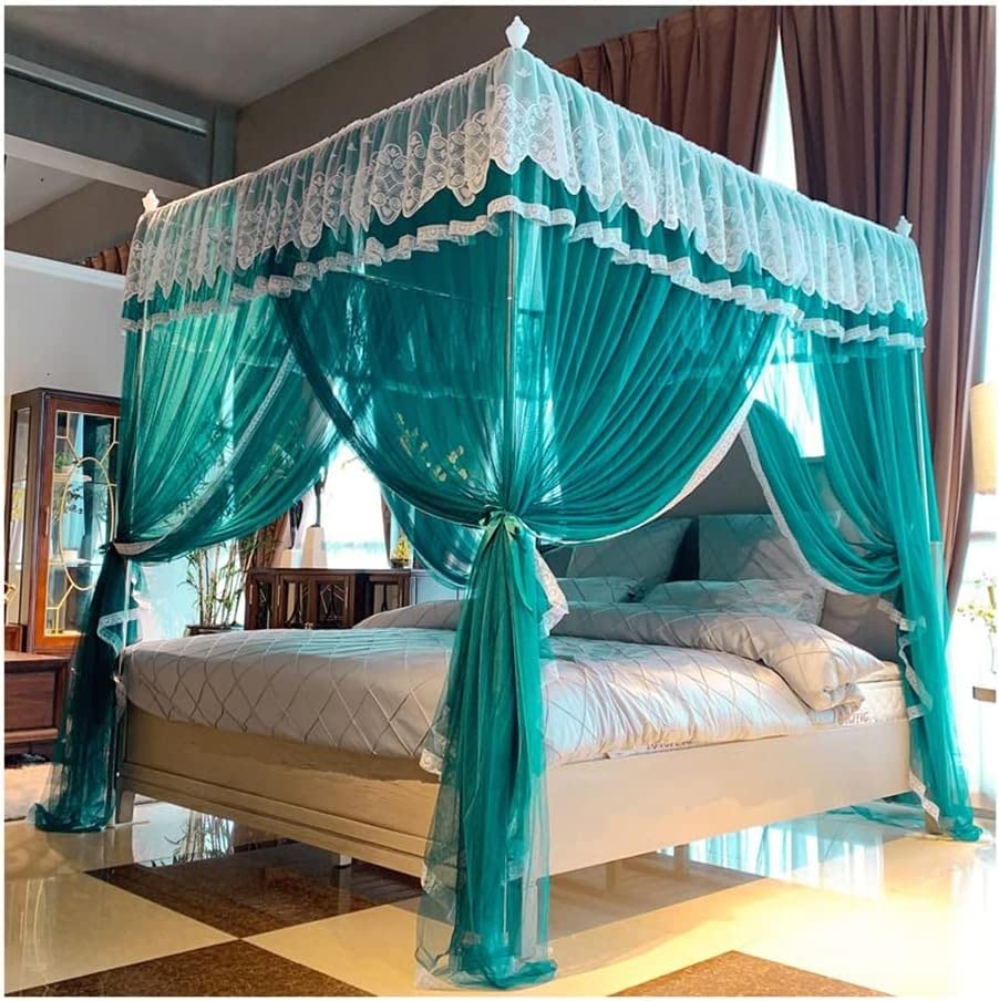 Cadeau moustiquaire ciel de lit vert pour sublimer une literie adulte