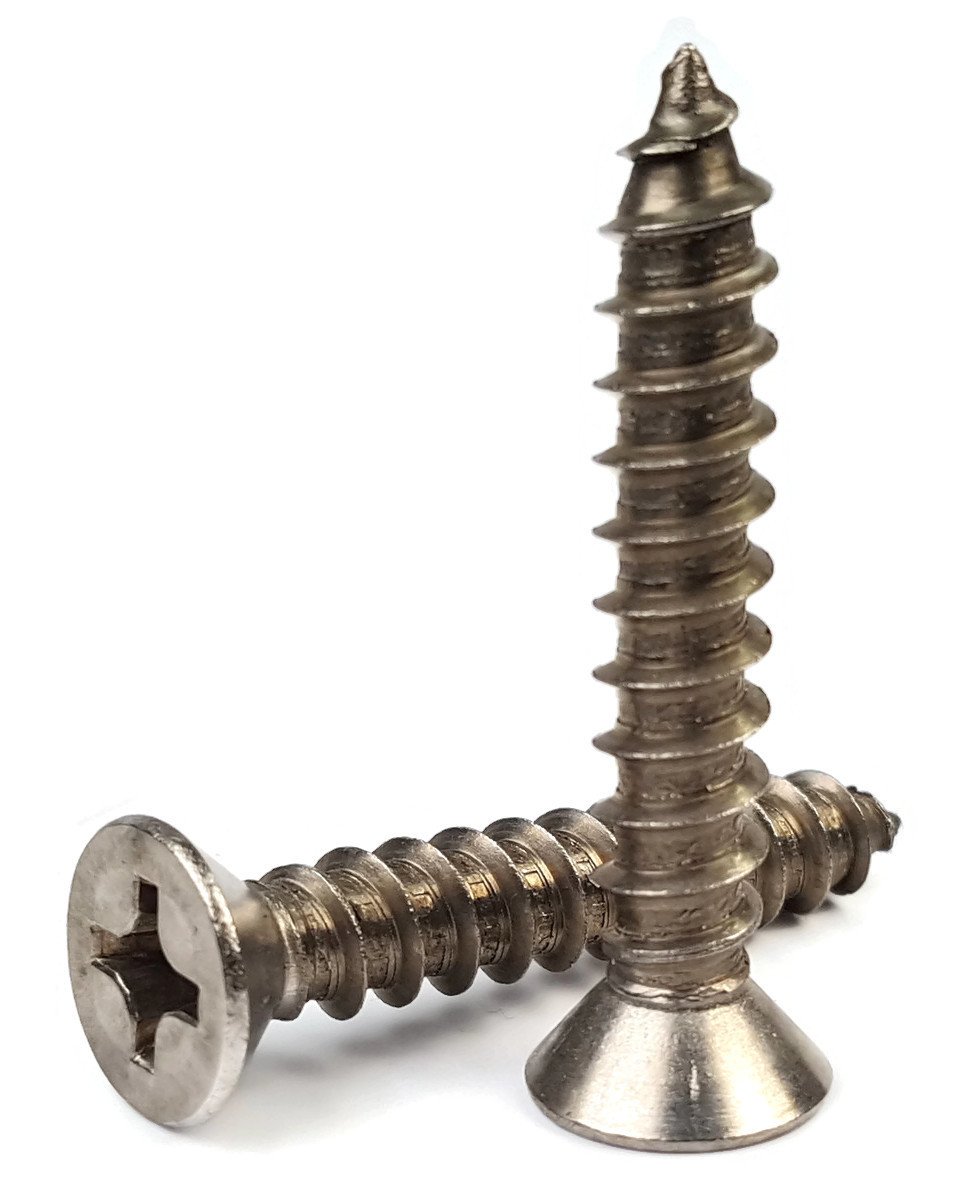 Phillips Flat Head Sheet Metal Screws 18-8 Stainless Steel - #10 x 3