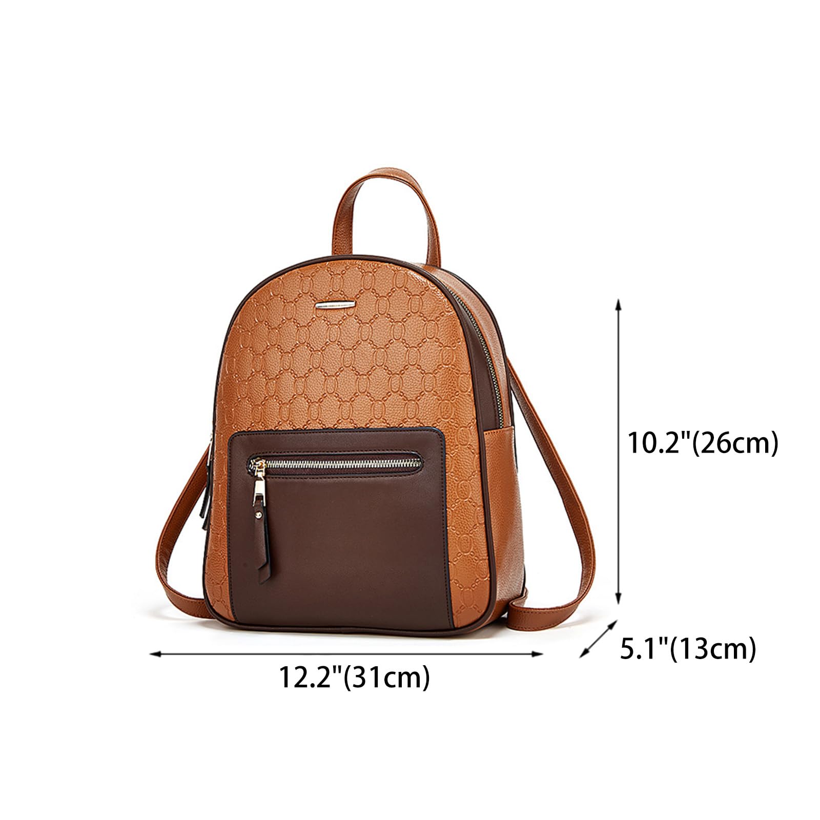 DEERWORD Mujer Bolsos Mochila Casual Bandolera Marca Mediano Antirrobo Italianos PU Cuero 82118 1 piezas Marrón