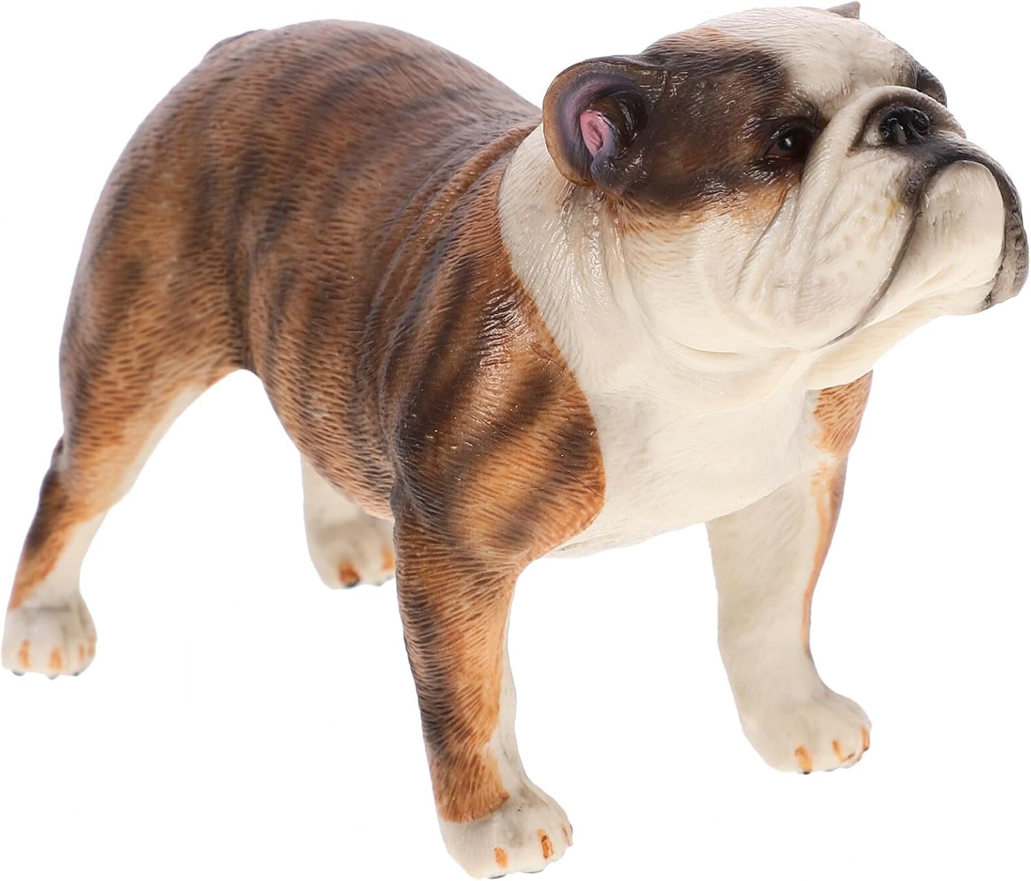 Niltracy Multicolor Realistic Bulldog Figurines - Lifelike Detailed Plastic Dog Model, Mini Puppy Statue For Home Decor