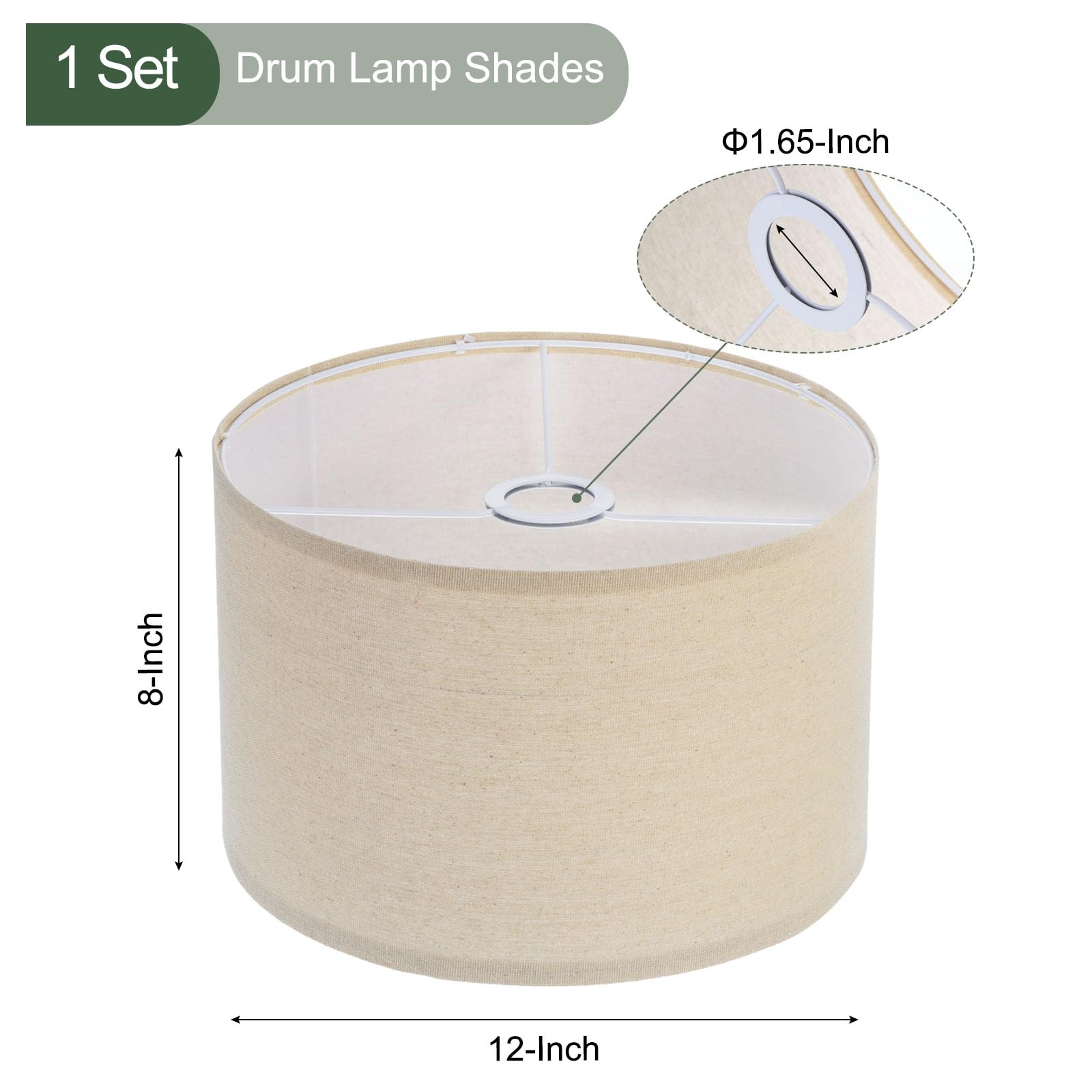 YOKIVE Drum Lamp Shades, Table Lamps Floor Lamps, Cream - Image 2