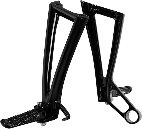 Green-L Reposapiés de pasajero de motocicleta con soporte de montaje para Yamaha YZF R6 2003-2005 R6S 2006-2009 (negro)