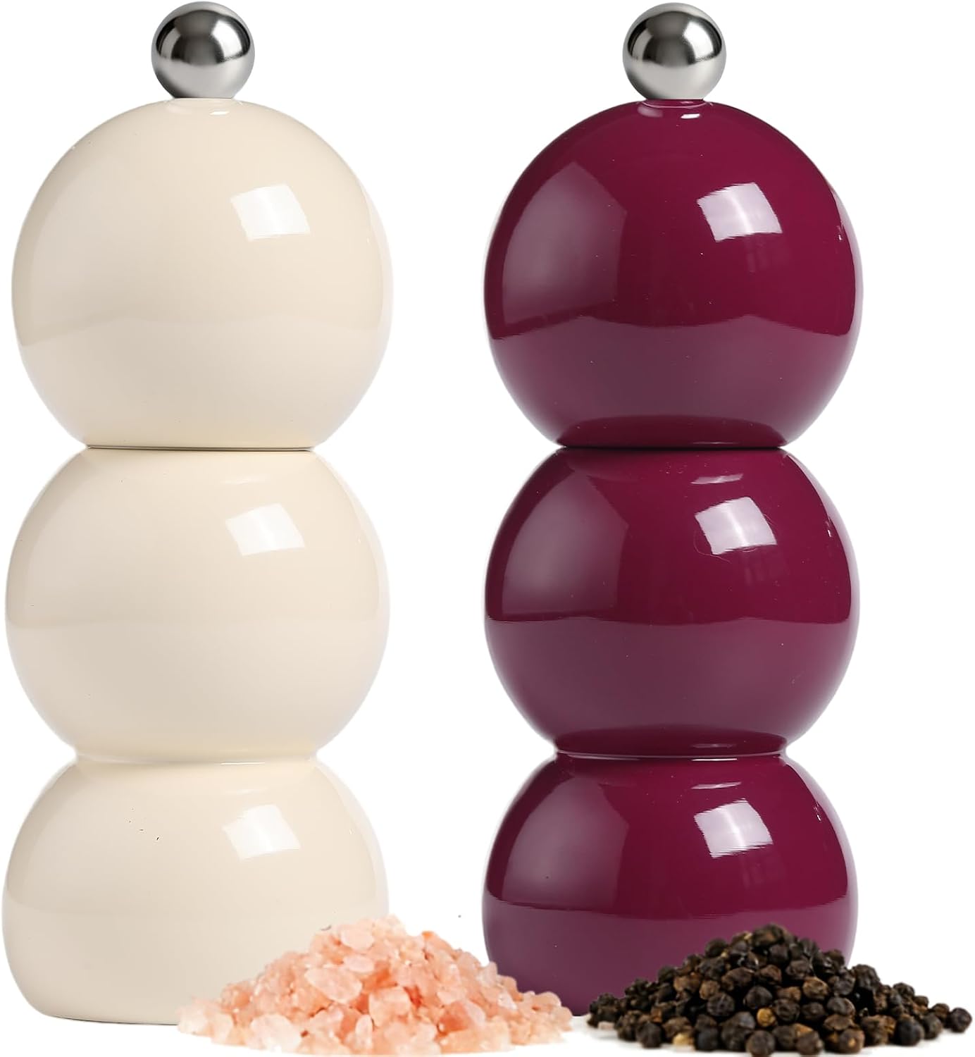 wooden salt pepper grinder set (Mulberry purple)