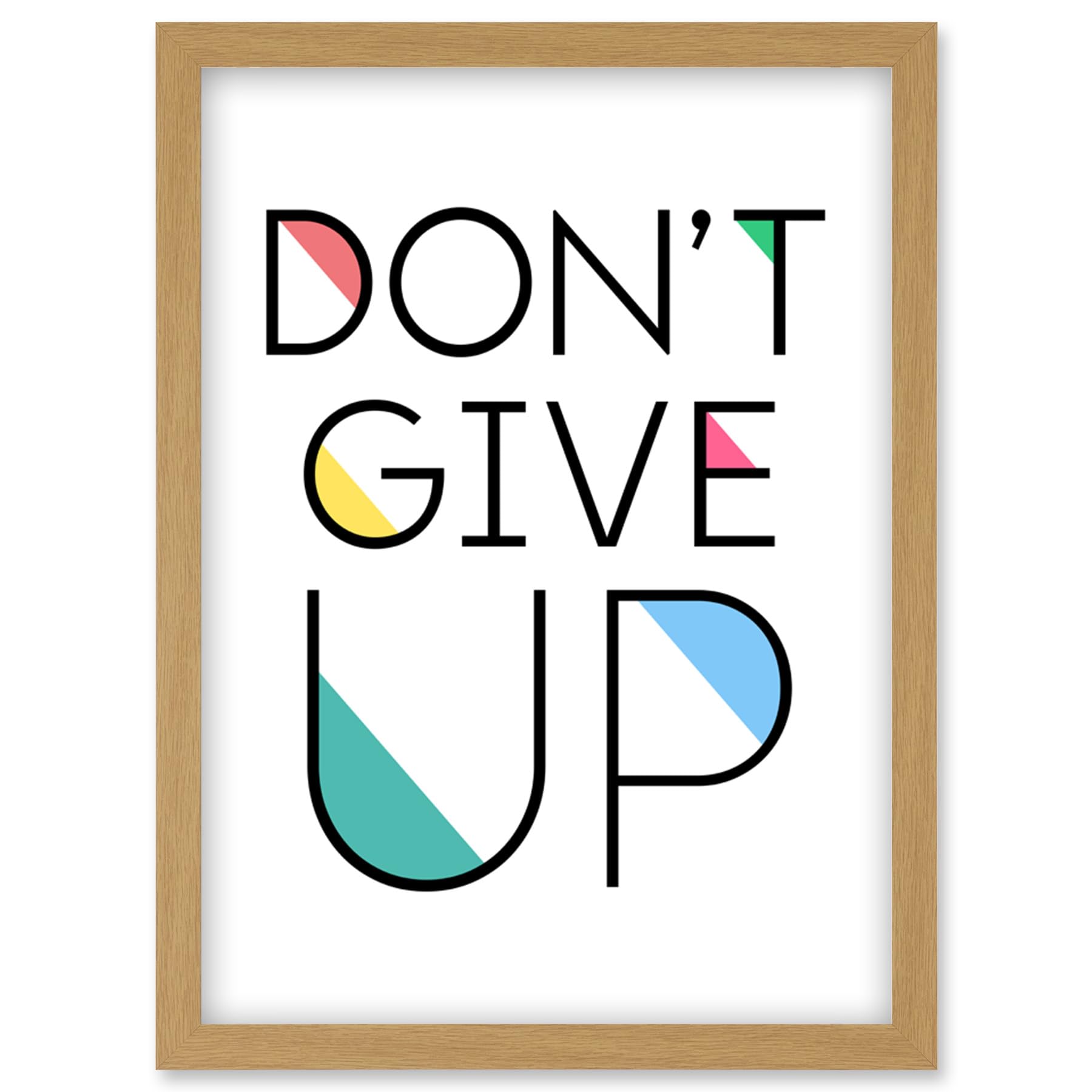 Artery8 Don't Give Up Inspirational Positive Motivational Gym Workout Living Room Aesthetic Artwork Framed Wall Art Print A4