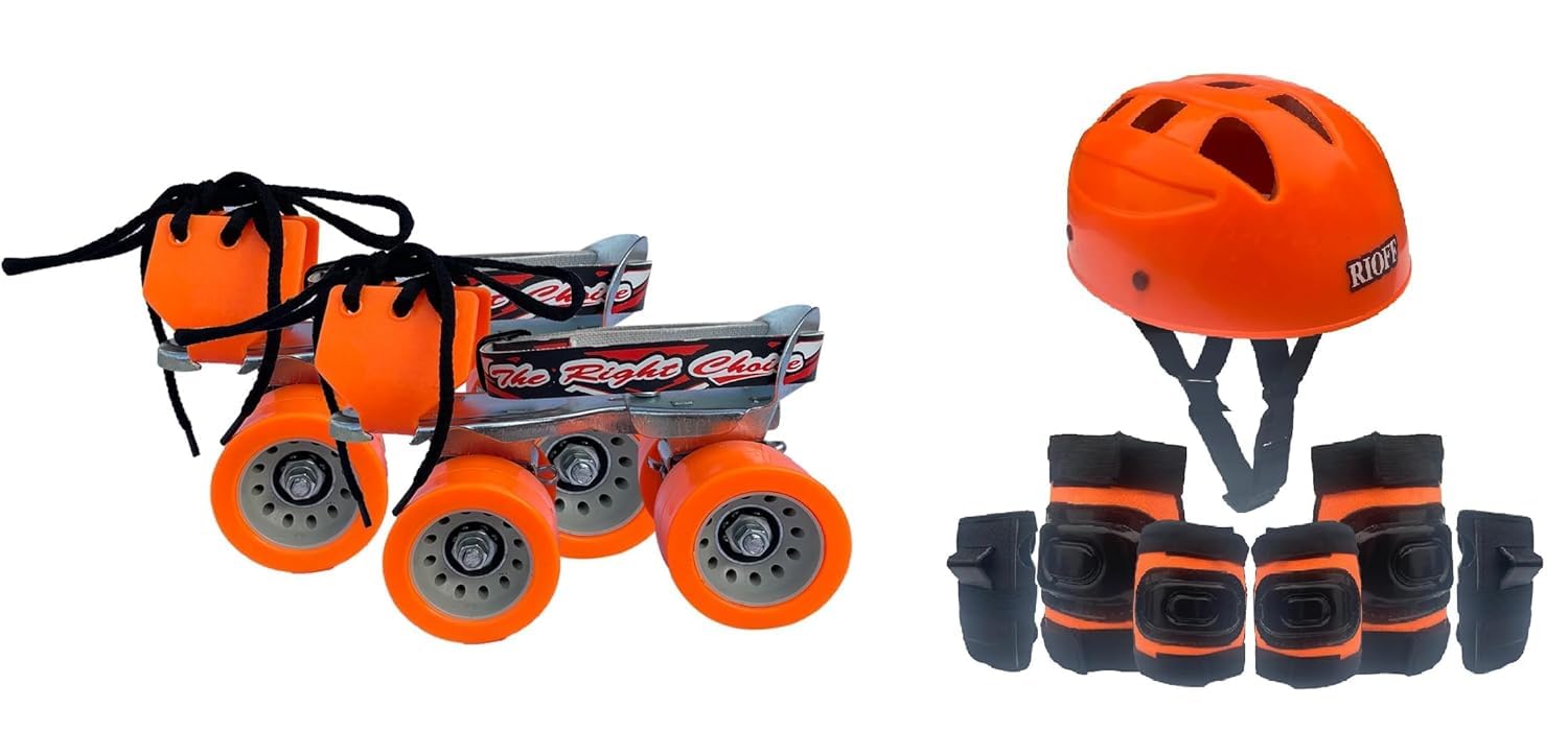 Rioff® Roller Skates Combo (Skates + Helmet + Gloves + Knee Guards & Elbow Guards) - for Age 6 to 9 Years | Academy & School Level Skating (B0CKMLDT1C) Amazon Price History, Amazon Price Tracker