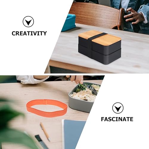 Miniatura 3 de Luxshiny 5 correas de banda de caja Bento, caja bento, cinturón elástico, caja de almuerzo, banda de fijación de repuesto para oficina, aula,