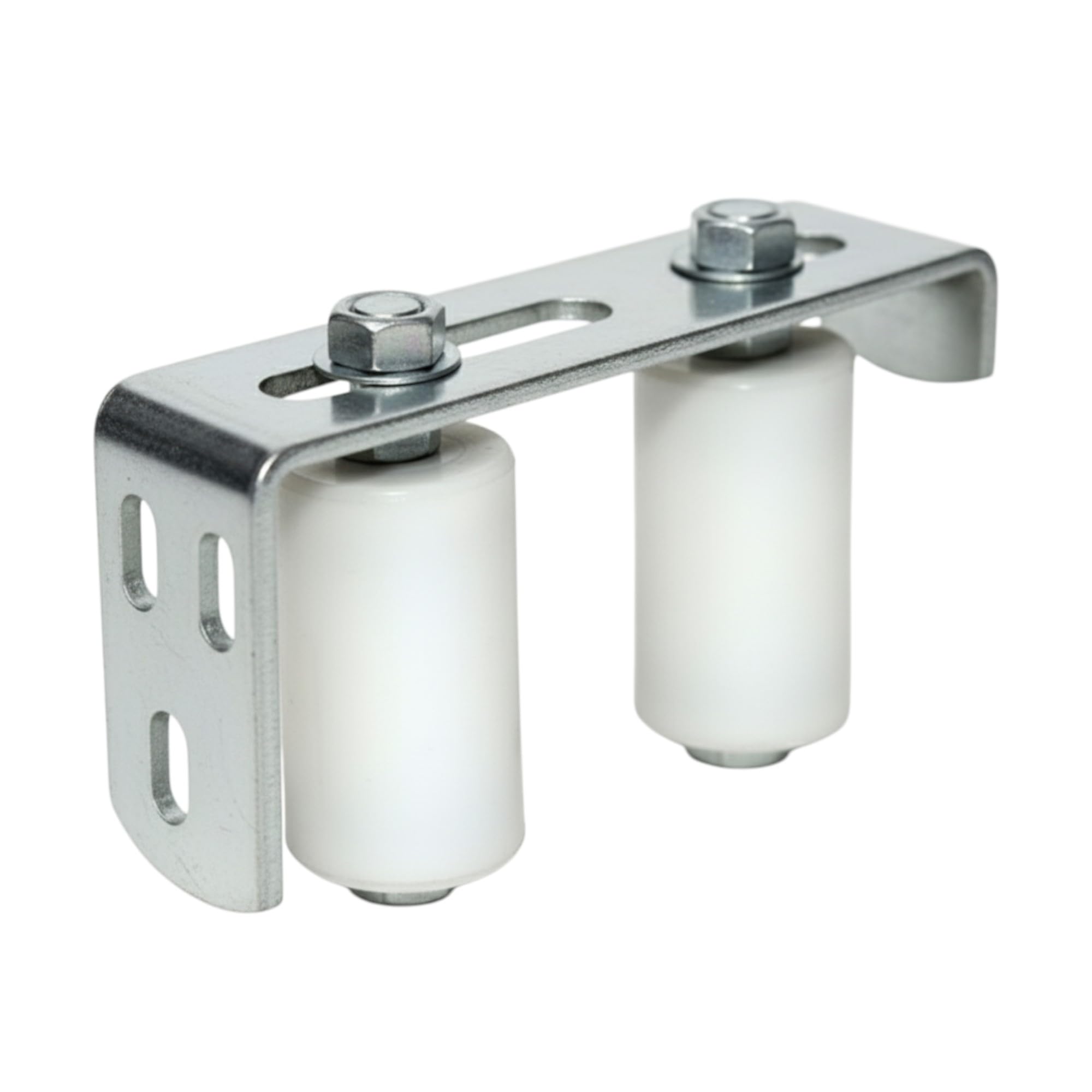 Double Nylon Roller | Heavy Duty Steel Bracket with Smooth Silent Wheels for Sliding Door & Gate (Silver)-picture-20