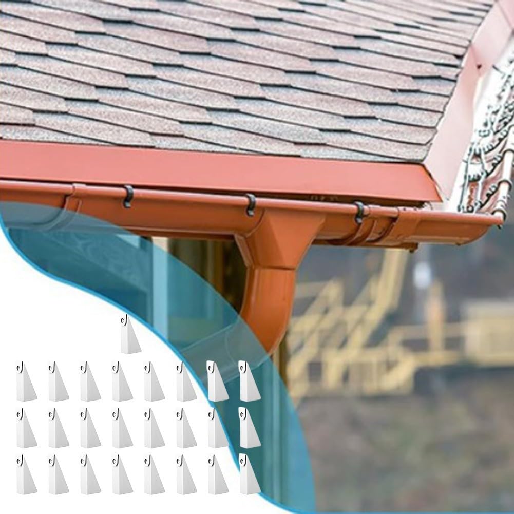 25 soportes de canalón de aluminio para canalones estilo K de 5 pulgadas para una instalación uniforme y gestión eficaz del agua de lluvia (6,5 cm)