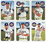 2018 Topps Heritage Tampa Bay Rays Team Set of 10 Cards: Steven Souza Jr.(#32), Blake Snell(#54), Corey Dickerson(#88), Kevin Kiermaier(#134), Wilson Ramos(#228), Chris Archer(#286), Alex Colome(#338), Jacob Faria(#342), Jose de Leon(#383), Evan Longoria(#397)