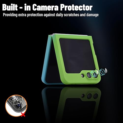 Miniatura 10 de Funda magnética para Samsung Galaxy Z Flip 5, silicona suave, color degradado, funda para teléfono Samsung Z Flip 5 con protección de cámara, funda