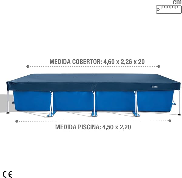 Intex bâche Protection pour Piscine rectangulaire Tubulaire 4m50 x 2m20 - 4